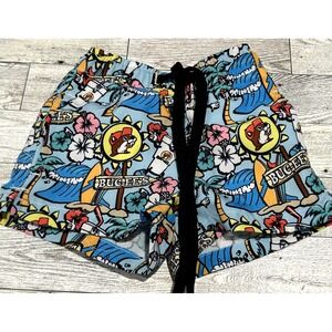 Buc-ee's Baby Boy's Size 3-6 Months Blue Hawaiian All Over Print Swim Trunks